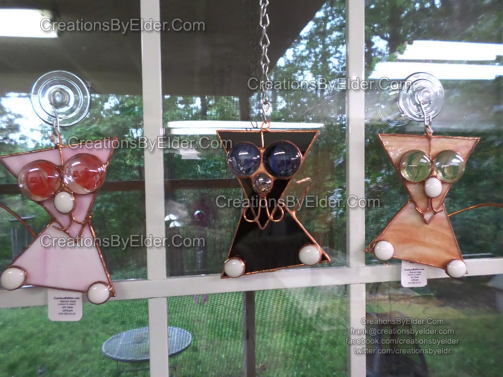 stained glass art suncatcher sg catz cats