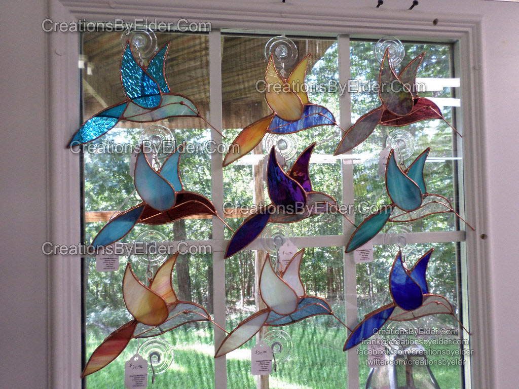 stained glass humming bird sg hummingbirdz suncatcher spring garden decoration window