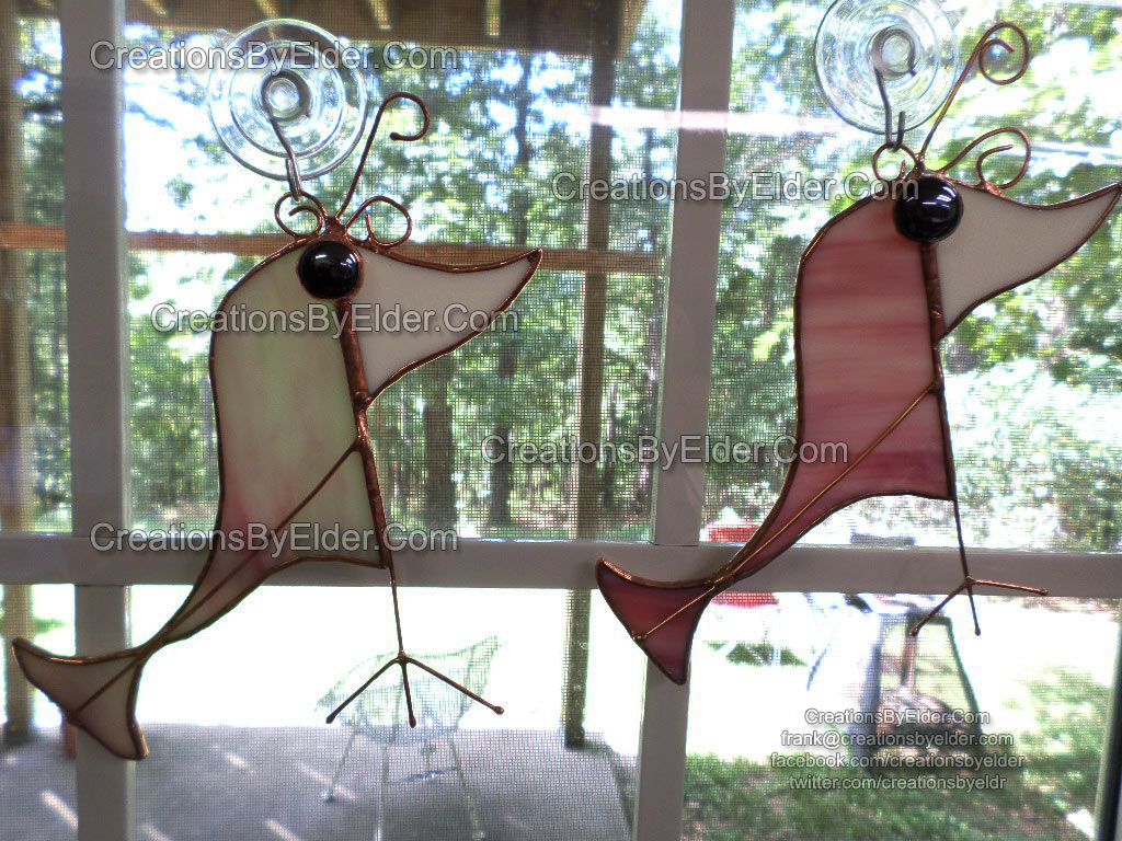 stained glass art suncatcher silly birdz birds